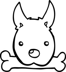 cartoon dog with bone
