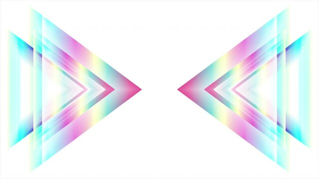 Holographic arrows geometric abstract tech background. Seamless looping colorful motion design. Video animation Ultra HD 4K 3840x2160