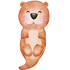 Cute otter, Otters, Otter illustration, watercolor otter, watercolor animal, animal illustration