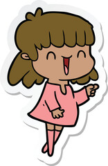 sticker of a cartoon woman