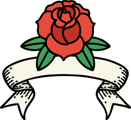 tattoo with banner of a flower