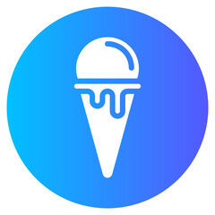 ice cream cone gradient icon
