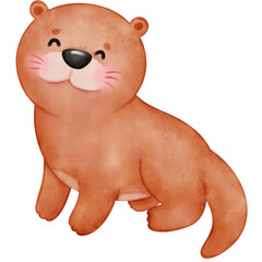 Cute otter, Otters, Otter illustration, watercolor otter, watercolor animal, animal illustration