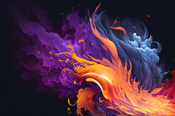 グラデーション背景素材,美しい炎,ジェネレーティブ,水彩風イラスト