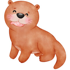 Cute otter, Otters, Otter illustration, watercolor otter, watercolor animal, animal illustration