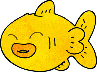 quirky hand drawn cartoon fish