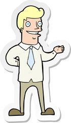 Fototapeta premium sticker of a cartoon salesman