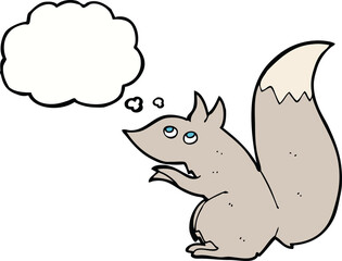 cartoon squirrel with thought bubble