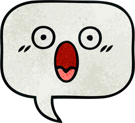 retro grunge texture cartoon speech bubble