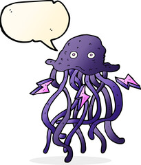 cartoon octopus with speech bubble
