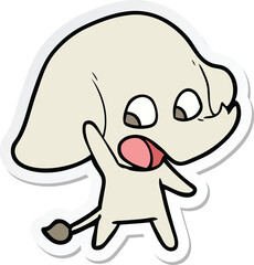 sticker of a cute cartoon elephant