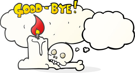 thought bubble cartoon goodbye sign