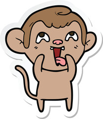 sticker of a crazy cartoon monkey