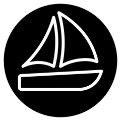 sailboat glyph icon