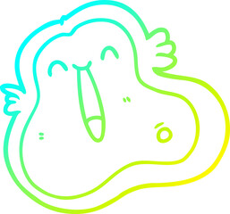 Fototapeta premium cold gradient line drawing cartoon germ