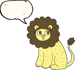 speech bubble cartoon cute lion
