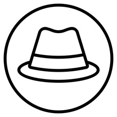 fedora hat line icon