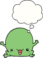cartoon frog and thought bubble