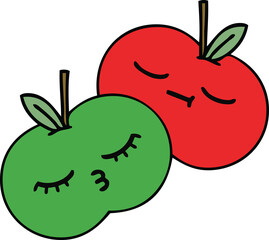 cute cartoon apples