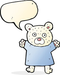 cartoon cute polar bear with speech bubble