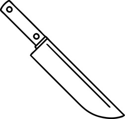 black line tattoo of knife