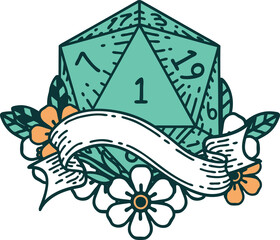 natural one d20 dice roll illustration