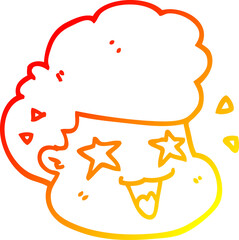 warm gradient line drawing cartoon excited boy