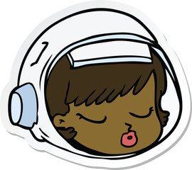 sticker of a cartoon astronaut face