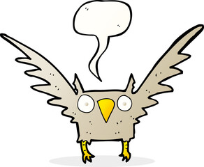 cartoon owl with speech bubble