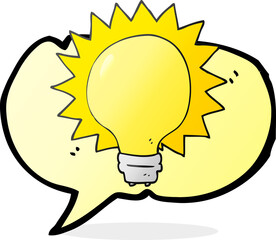 speech bubble cartoon light bulb
