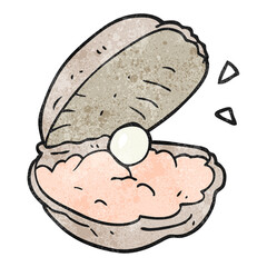textured cartoon oyster with pearl