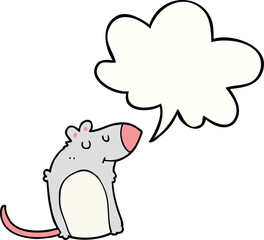 cartoon fat rat and speech bubble