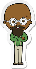 Obraz premium sticker of a cartoon annoyed old man