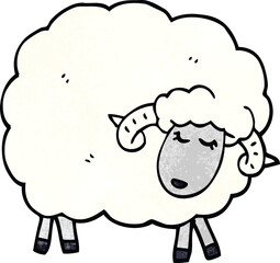 cartoon doodle sheep with horns