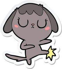 sticker of a cute cartoon dog