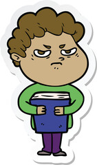 sticker of a cartoon angry man