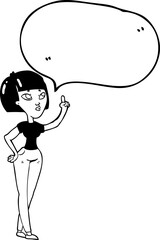speech bubble cartoon woman asking question