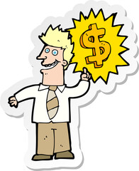 sticker of a making money cartoon