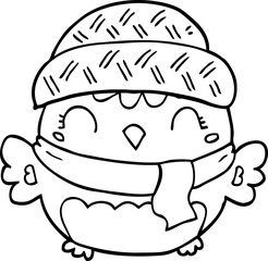 cute cartoon owl in hat