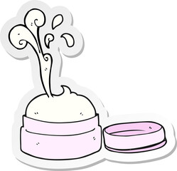 sticker of a cartoon face cream