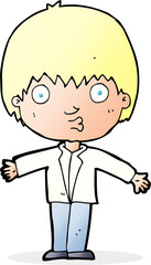 cartoon amazed boy