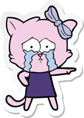 sticker of a cartoon cat