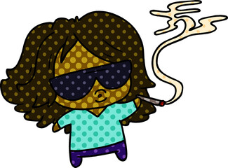 cartoon cute kawaii smoking a joint