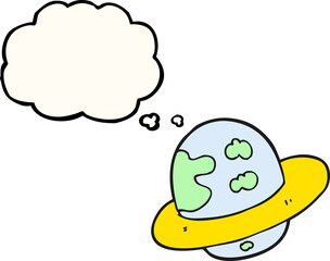 thought bubble cartoon planet