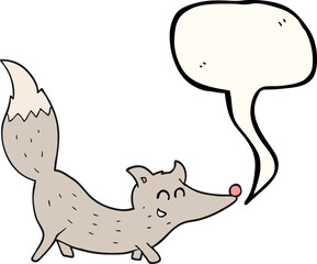 speech bubble cartoon little wolf