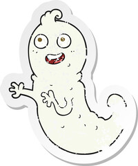 retro distressed sticker of a cartoon ghost