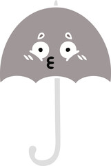 flat color retro cartoon umbrella