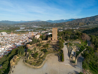 Fototapeta na wymiar vista del antiguo castillo árabe del municipio de Vélez-Málaga, España