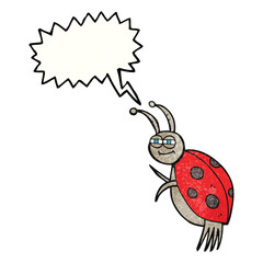 texture speech bubble cartoon ladybug