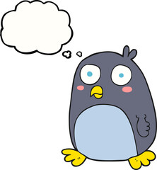 thought bubble cartoon penguin